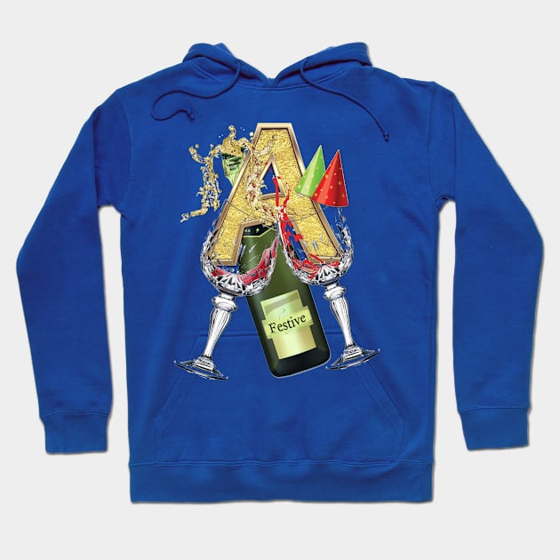 Festive-party letter A Hoodie by Just Kidding by Nadine May